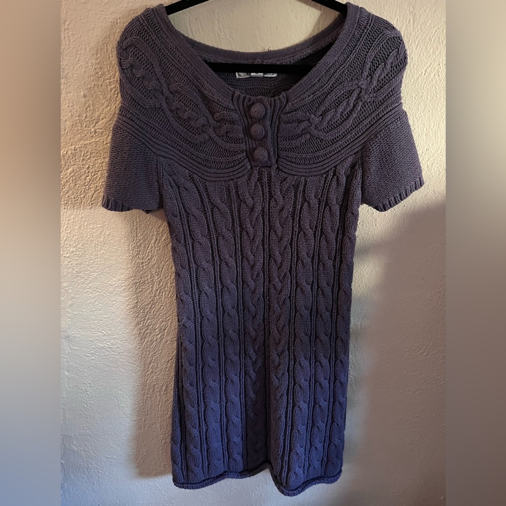 Decree Light weight purple midi sweater dress.3 buttons in the front. Large